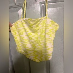 Green & white Cropped tank top